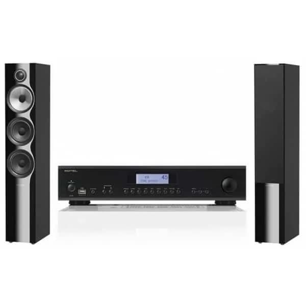 Rotel A12 + CD14 + B&W Colunas 704 S2 Par s/ suportes (Black)