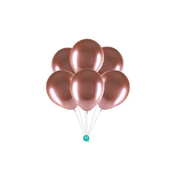 Xiz Party Supplies 6 Balões 32cm Cromados Rose Gold - 011111207