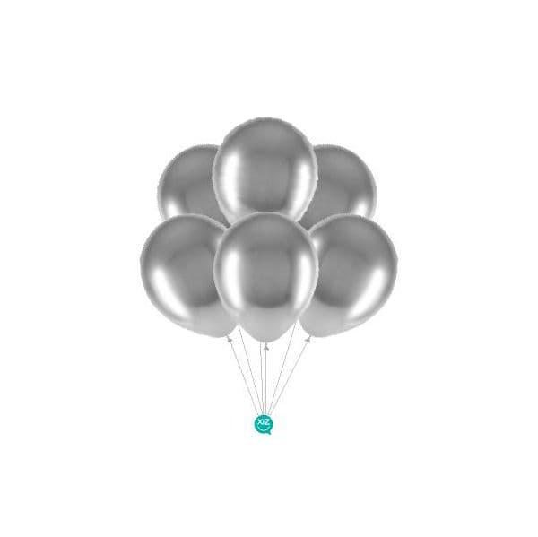 Xiz Party Supplies 25 Balões 32cm Cromados Prateado - 012111206