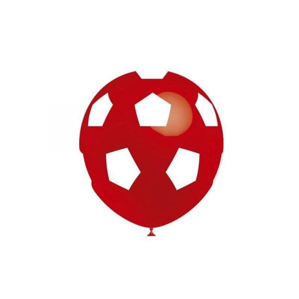Xiz Party Supplies Pack 10 Balões 32cm Bolas de Futebol Vermelho - 011002568