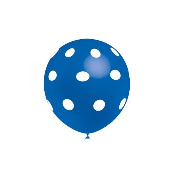 Xiz Party Supplies Pack 10 Balões Bolinhas Azul Médio/Branco - 011204011