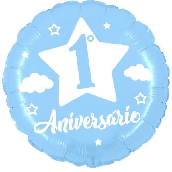 Xiz Party Supplies Balão Foil 18" 1º Aniversário Azul - 140000014
