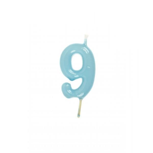 VelasMasRoses Vela de Aniversário nº9 6cm Azul Céu