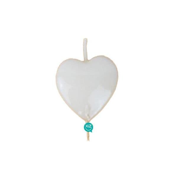VelasMasRoses Vela de Aniversário Coração 6cm Branco