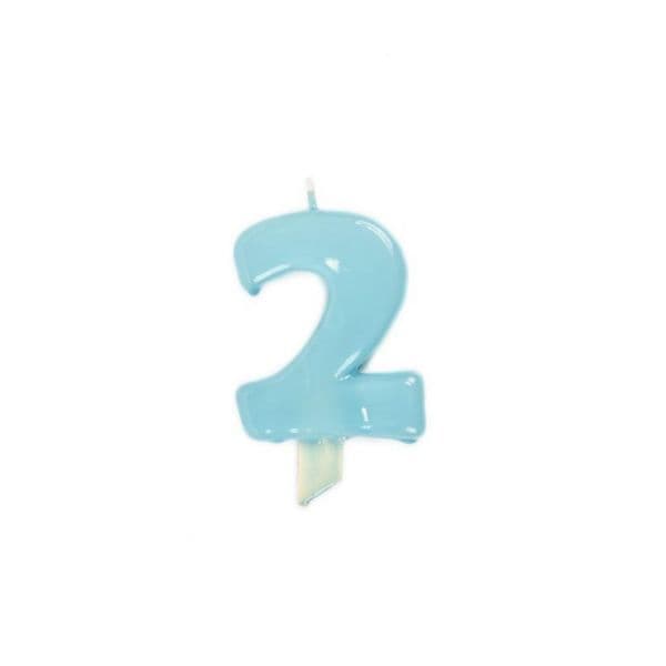 VelasMasRoses Vela de Aniversário nº 2 9.5cm Azul Bebé - 290000209