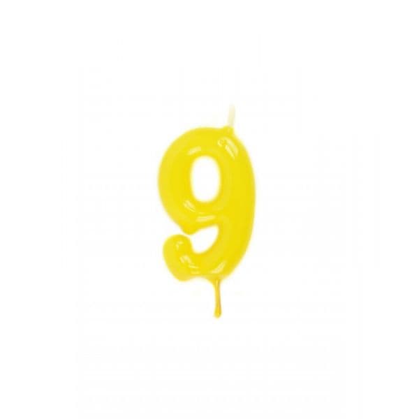 VelasMasRoses Vela de Aniversário nº9 6cm Amarelo