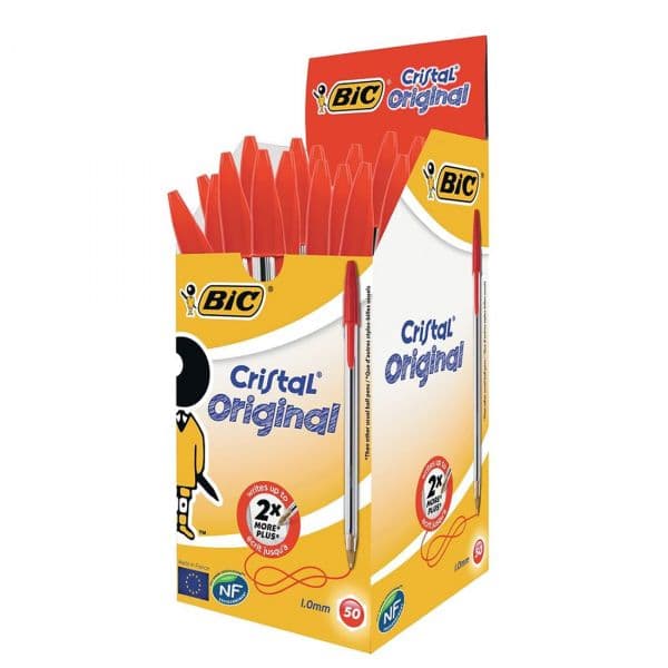 Bic Esferográfica Cristal Original Vermelho 50 Un.