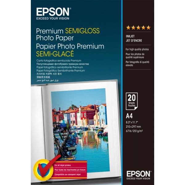 Papel Fotográfico 251gr Semi-brilhante (SO41332) A4 20Fls