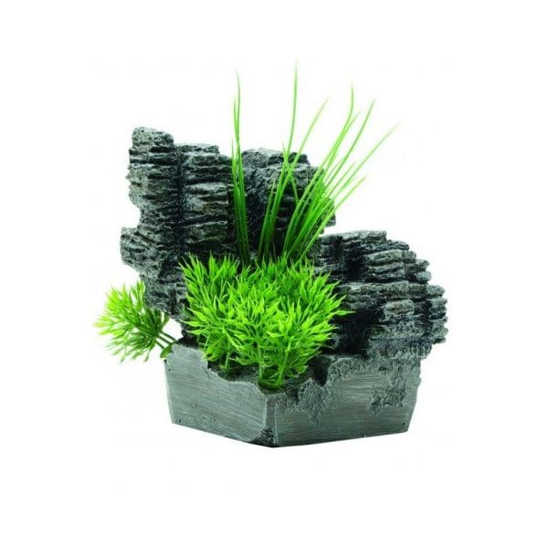 Fluval Decoração Chi Rocha com Planta Grande