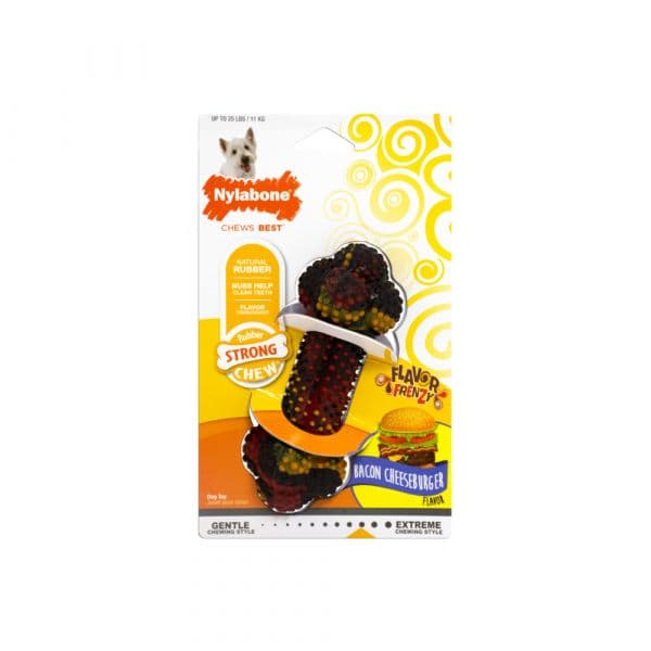 Nylabone Brinquedo Cão Strong Chew Bacon Cheeseburger S até 11Kg