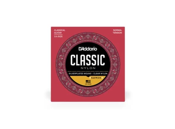Daddario EJ27N 3/4 Normal Tension 3/4 Size, Classic Nylon Student