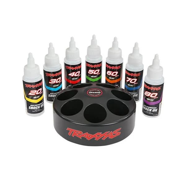Traxxas Shock Oil Set(20wt,30wt,40wt,50wt,60wt,70wt,80wt,Spin Rack) - 96954