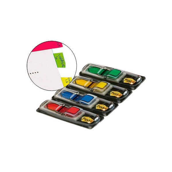 Post-it Setas 11.9 x 43.2 mm Sortido 4 Embalagens de 24 c/ Dispensador - 291945