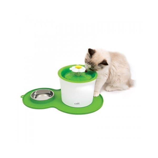 Catit Bebedouro Fonte Flower Fountain 3L + Comedouro