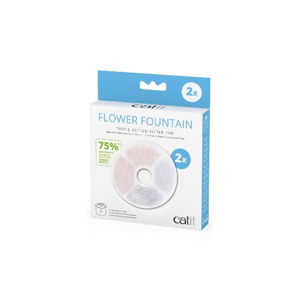 Catit Filtro de Tripla Ação para Fontes Flower Fountain Branco 6 Unidades