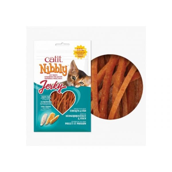 Catit Snack Nibbly Jerky Chicken & Fish 30g