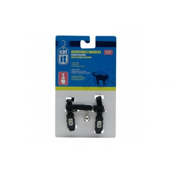 Catit Peitoral de Nylon Preto Grande