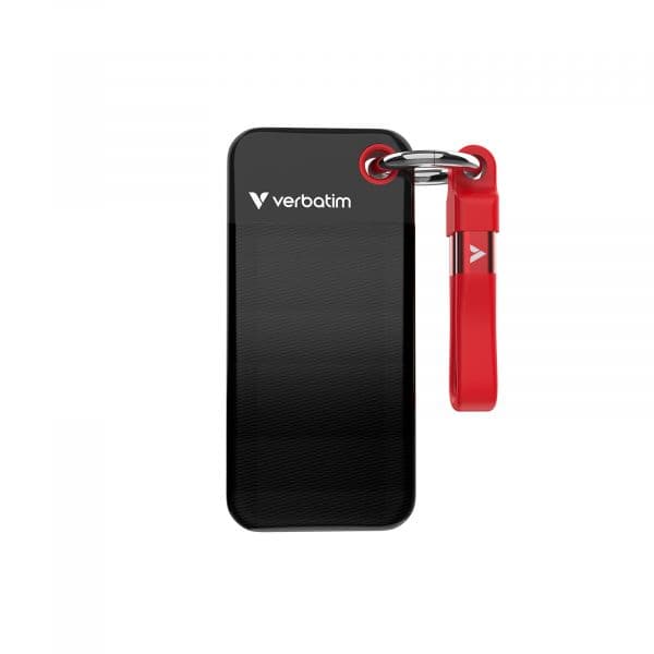 Disco Externo SSD Verbatim 2TB Pocket SSD USB-C 3.2 Gen 2 Preto/Vermelho
