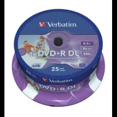 Verbatim DVD+R double layer 8.5GB 8X wide printable surface - No-ID Cake 25