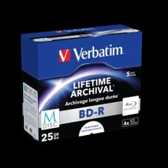 Verbatim M-DISC BD-R 4X 25 GB INKJET PRINTABLE Jewelcase Pack5