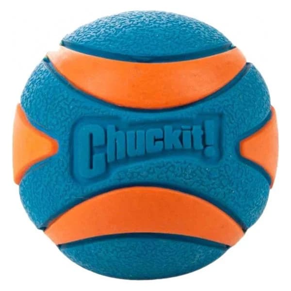Chuckit Pelota de Juego Ultra Squeaker 5 cm de Goma Azul/naranja