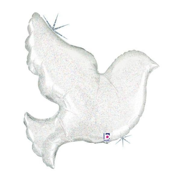 Grabo Balão Foil 34" Pombo Holográfico Branco - 460035124