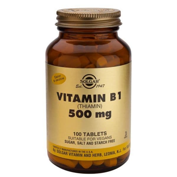 Solgar Vitamin B1 Thiamin 500mg 100 Comprimidos