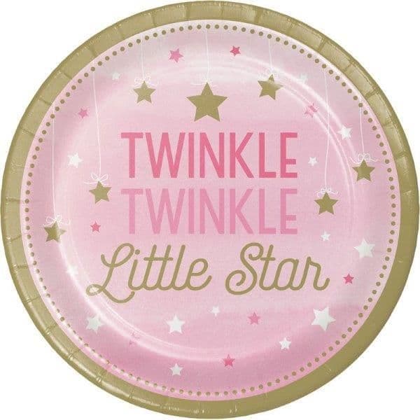 Creative Converting Pack 8 Pratos 23cm One Little Star Rosa