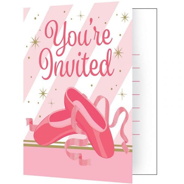 Creative Converting Convites Ballet Twinkle Toes com Envelope - 120324441