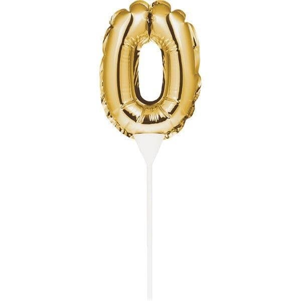 Creative Converting Topo de Bolo Mini Balão Foil Nº Dourado - 120331830