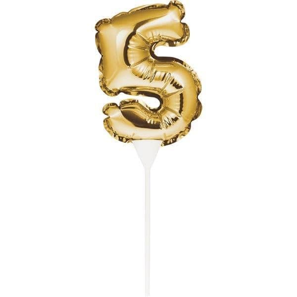 Creative Converting Topo de Bolo Mini Balão Foil Nº 5 Dourado - 120331861