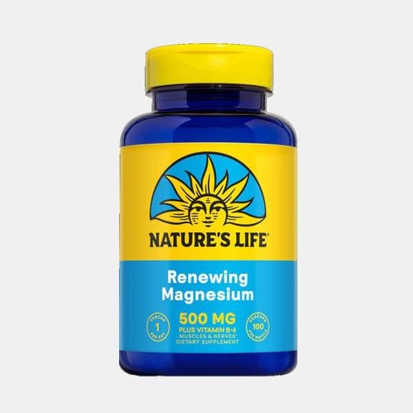 Nature's Life Magnésio 500mg com Vitamina B6 5mg 100 Cápsulas