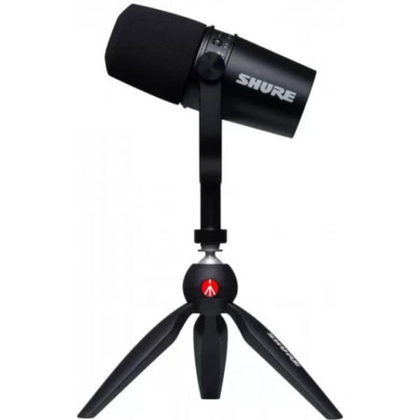 Shure Pack Microfone Dinâmico MV7 Podcast XLR/USB + Tripe