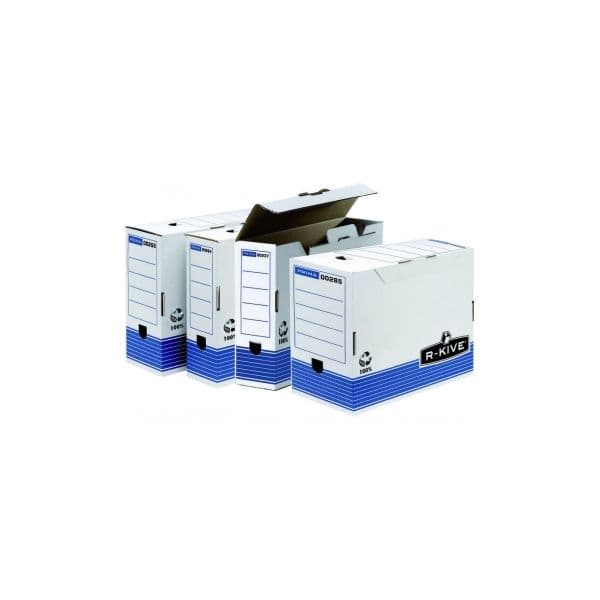 Fellowes 10 Un. Caixas Arquivo Definitivo A4 Cartão Reciclado 100% 200 mm Azul - 0028501