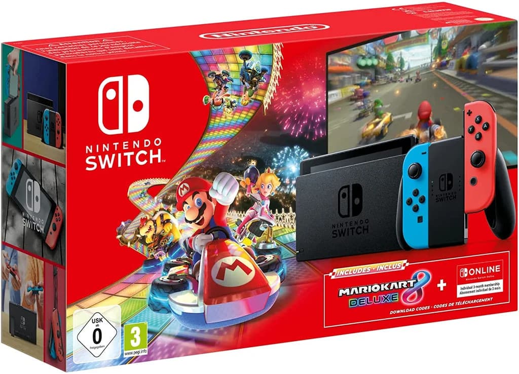 Nintendo Switch V2 + Mario Kart 8 Deluxe + 3 Meses Switch Online (32 GB)