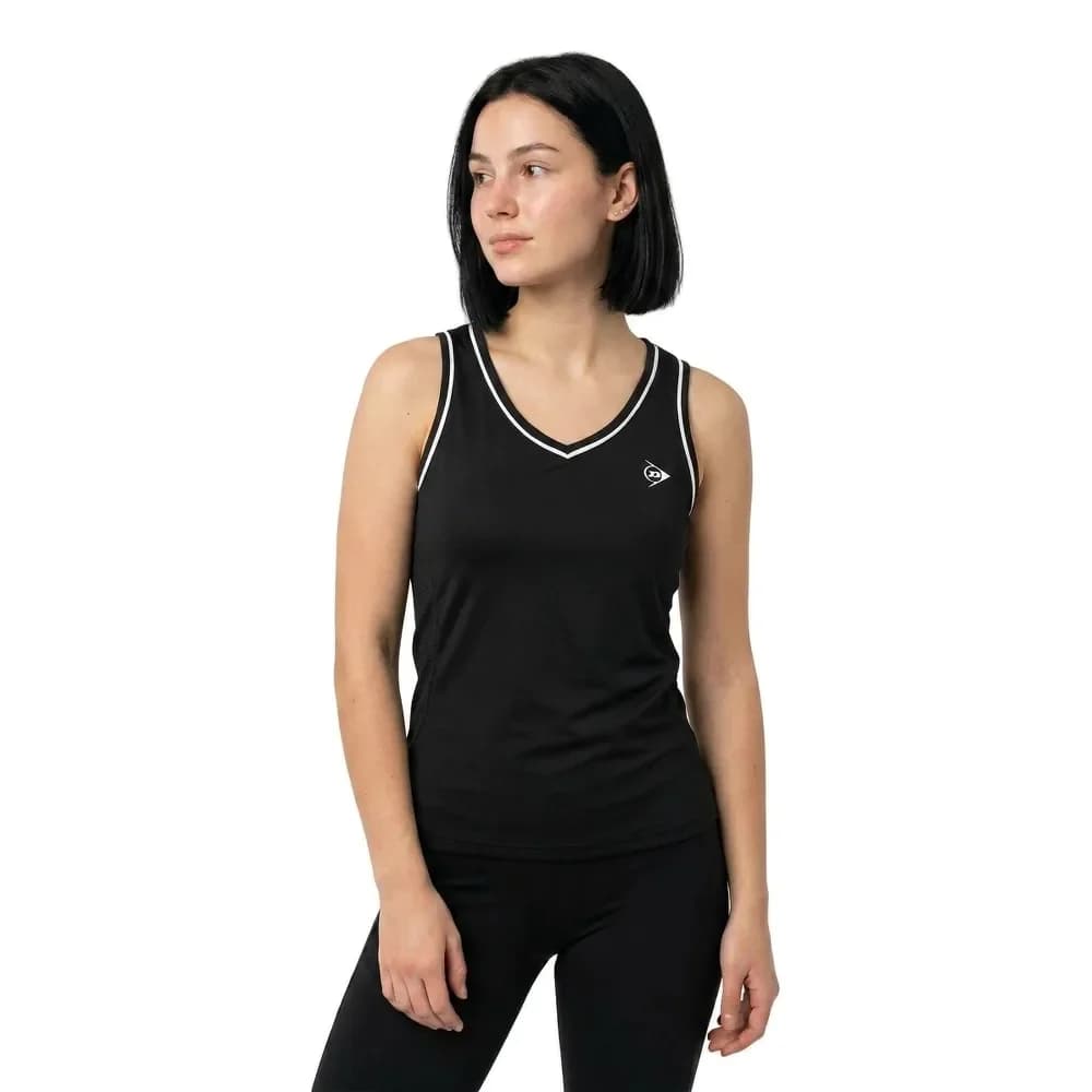 Dunlop Club Sleeveless T-shirt Preto S Mulher