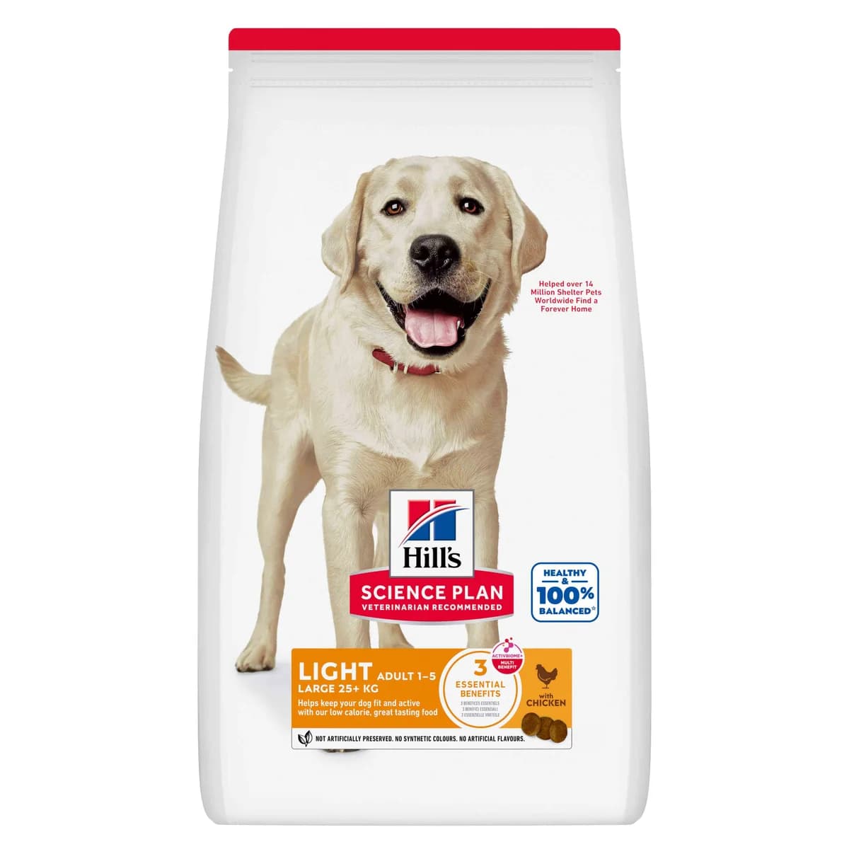 Hill's Science Plan Adult Light Large com Frango - Alimento seco para cães de raça grande - 14 kg