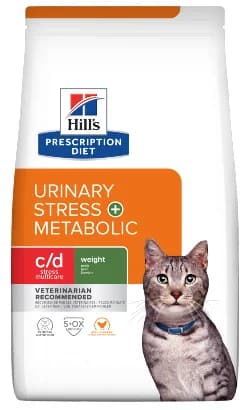 Hills Prescription Diet c/d Urinary Stress + Metabolic Gato Frango - Ração seca para gato para controlo de peso e saúde urinária
