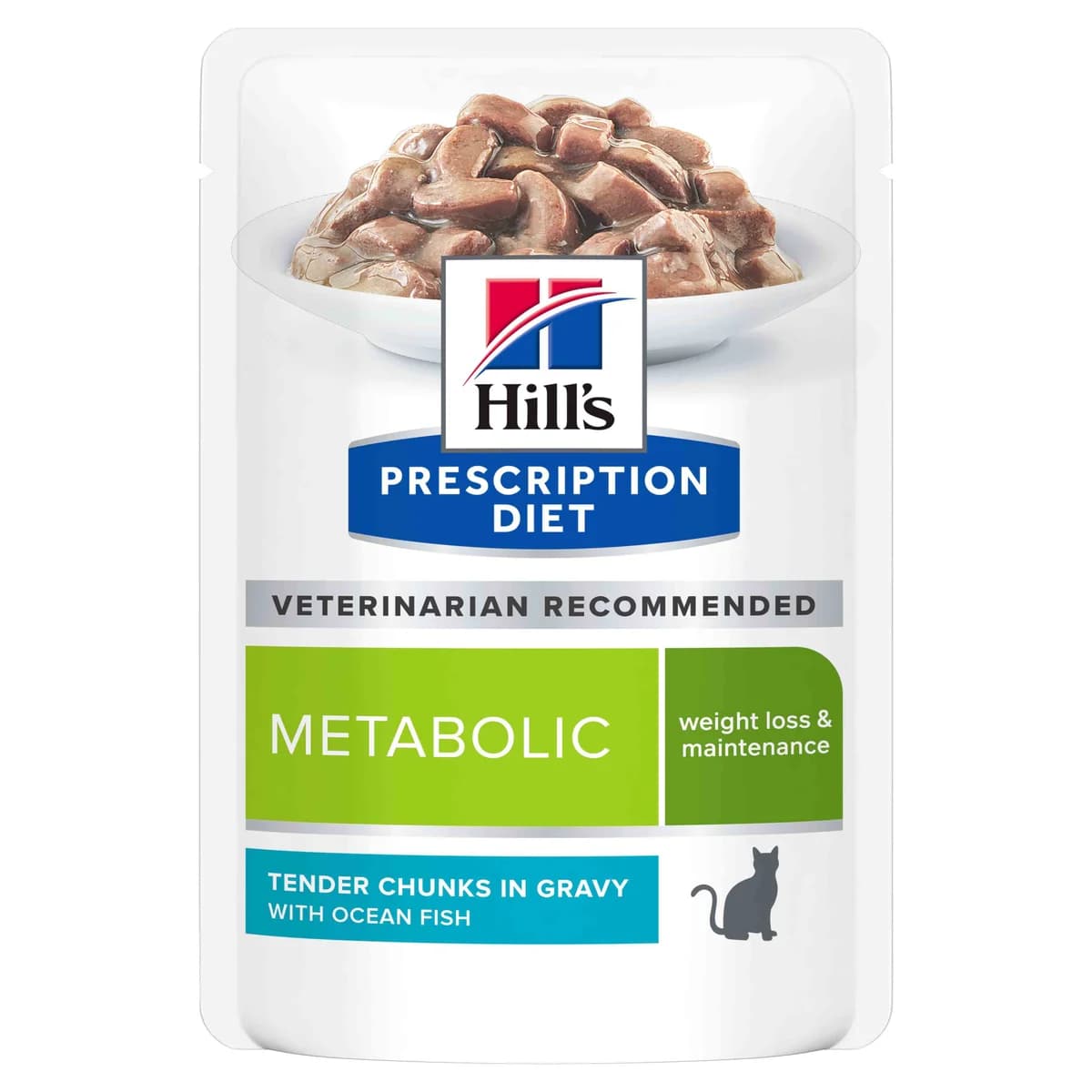 Ração Húmida Hill's Prescription Diet Feline Metabolic Frango e Peixe do Oceano 12X85g