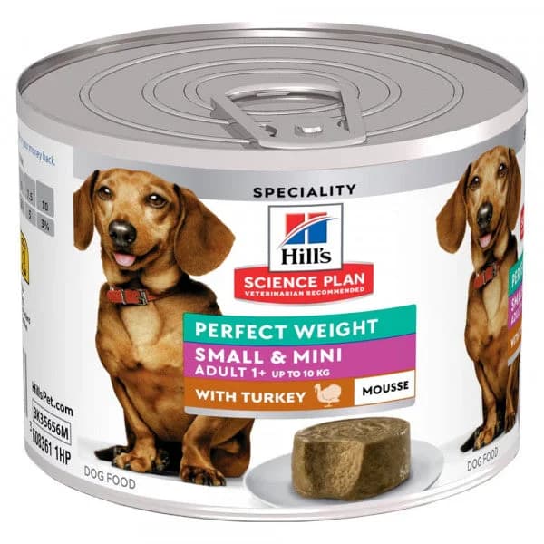 Hill's Perfect Weight Small & Mini - Alimento em mousse para cão de porte mini e pequeno - Peru