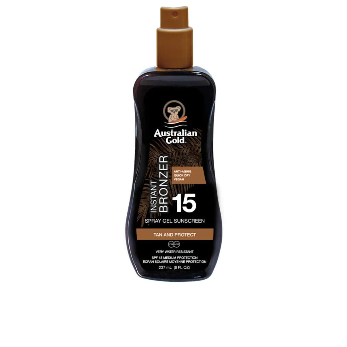 SUNSCREEN SPRAY GEL with instant bronzer SPF15
