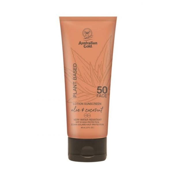Protetor Solar Australian Gold Plant Based de Aloe e Coco Loção Corporal SPF50 177 ml