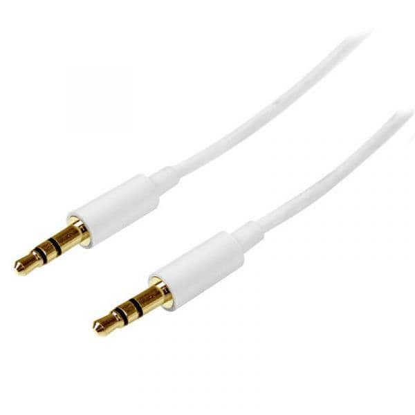 Startech Cabo de Áudio Jack 3.5mm Macho Macho (1 M) Branco - MU1MMMSWH