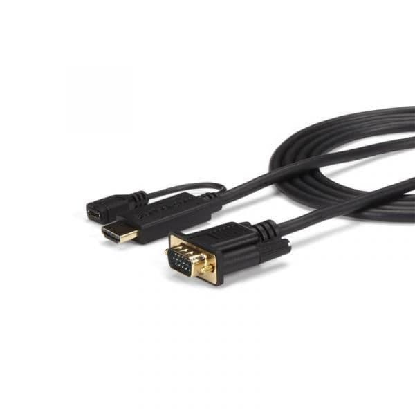Startech Adaptador de Vídeo Vga (d-sub) - Hdmi + Micro-usb Preto (1,9 Mts) - HD2VGAMM6