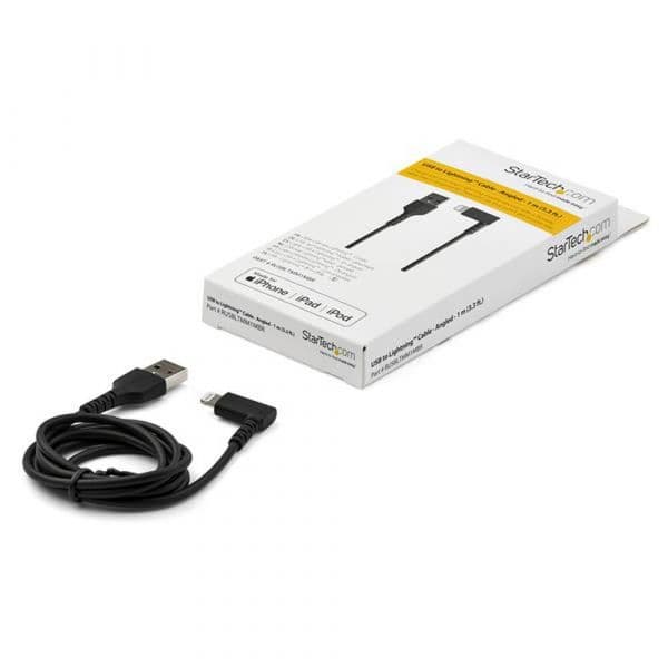Startech Cabo Lightning - USB Ângulo 90º 1 Metro Preto