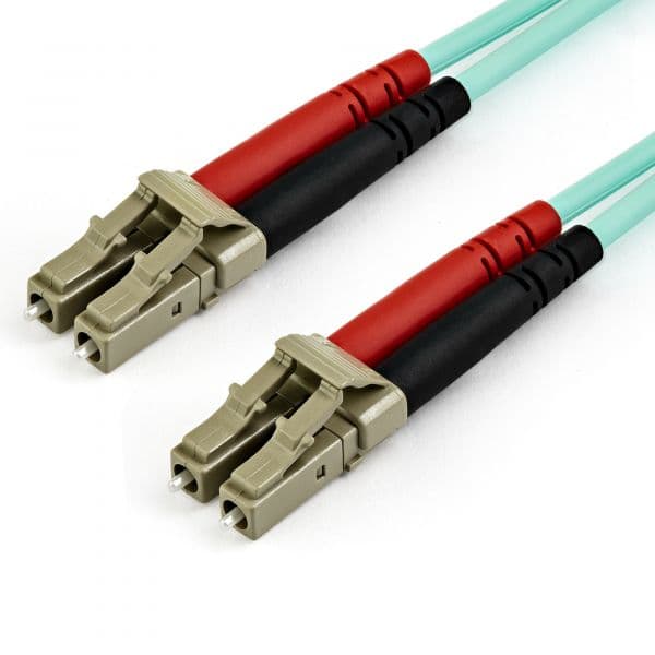 Startech.com 450FBLCLC10 Cabo de Fibra Óptica OM4 LC para LC Multimodo Duplex 10m Aqua