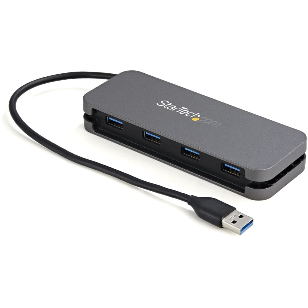 StarTech.com HB30AM4AB hub de interface USB 3.2 Gen 1 (3.1 Gen 1) Type-A 5000 Mbit/s Preto, Cinzento