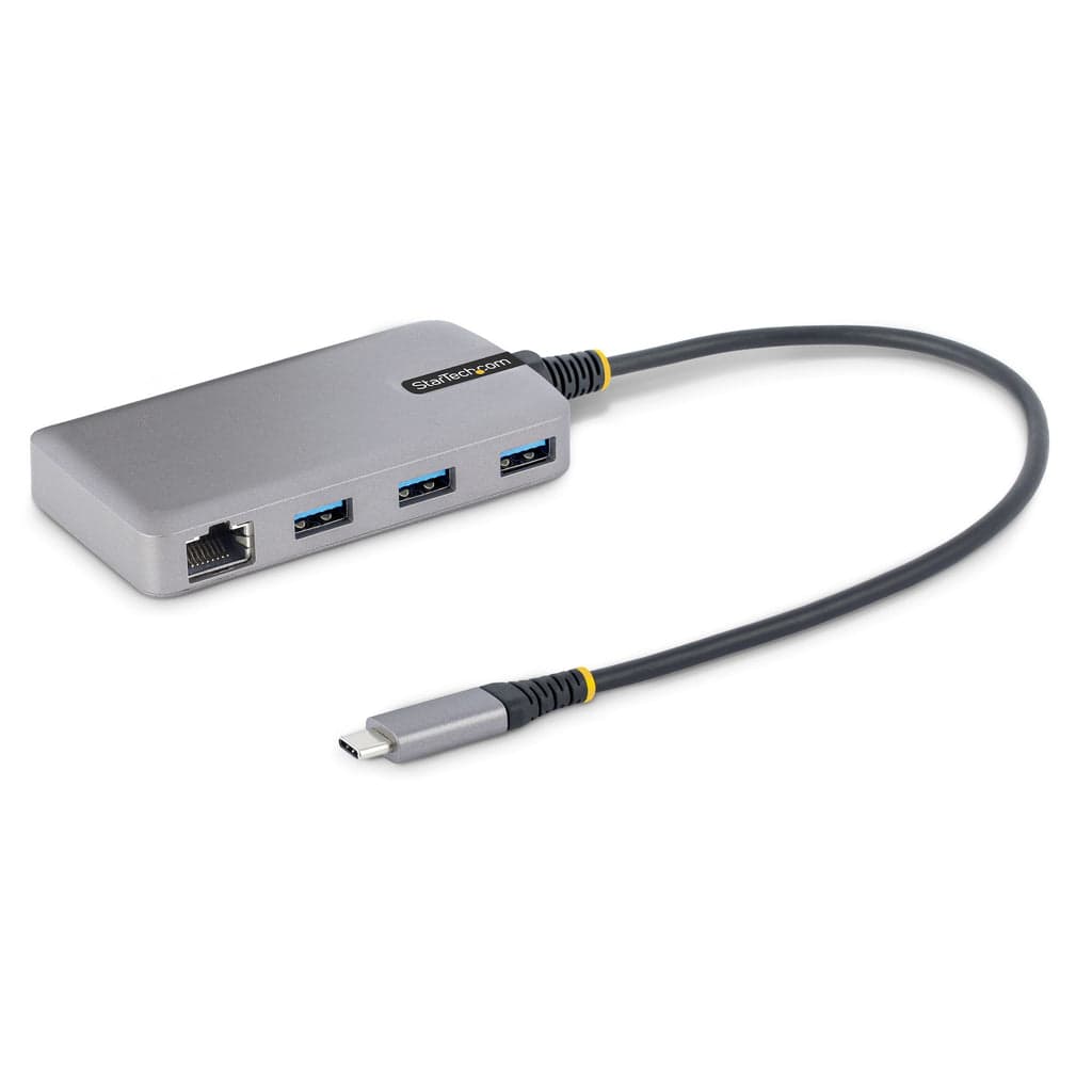StarTech 5G3AGBB-USB-C-HUB Hub USB-C 3 Portas USB-A Adaptador Ethernet GbE Cinzento