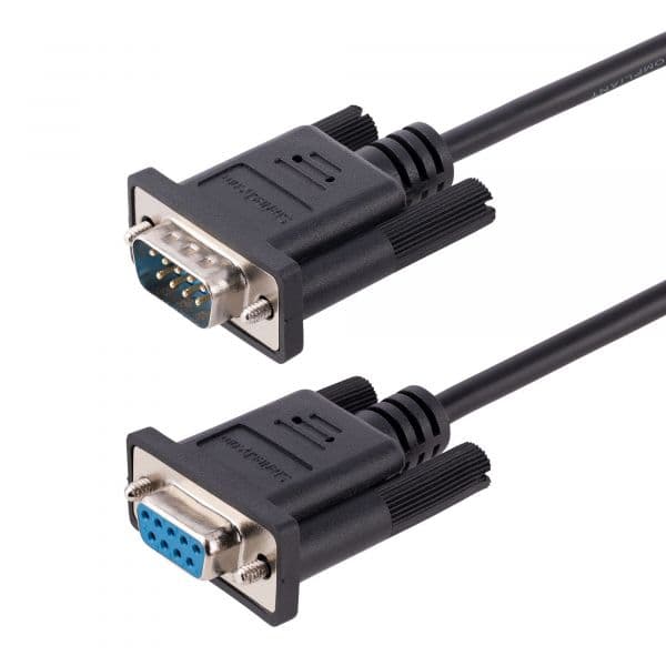 Startech.com 9FMNM Cabo Adaptador Série RS232 Null Modem DB9 Macho/Fêmea 3m Preto