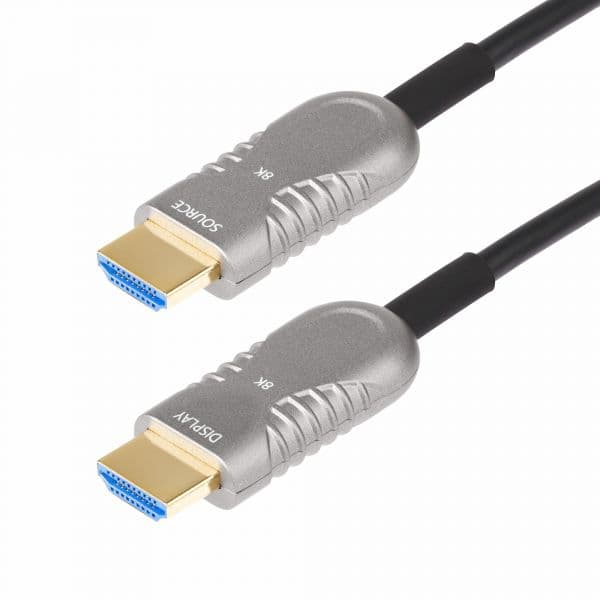 Startech.com 8K-A-50F-HDMI-CABLE Cabo HDMI Híbrido Ativo 2.1 8K@60Hz 15.2m Preto/Prateado